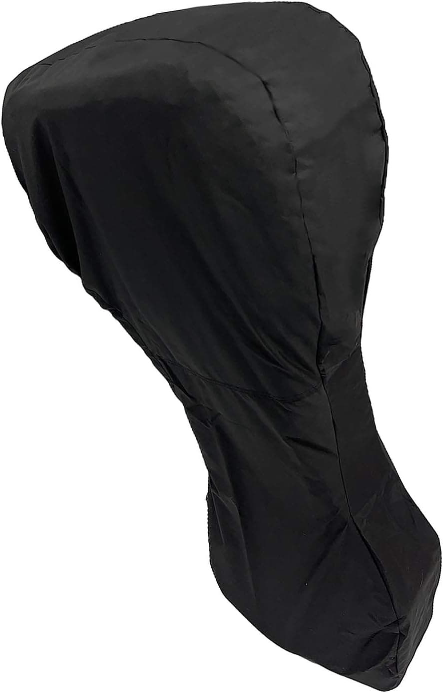 SavvyCraft Heavy Duty Outboard Motor Cover, Waterproof 600D Polyester Full Size Boat Engine Cover for Motor up to 5 HP Black Color