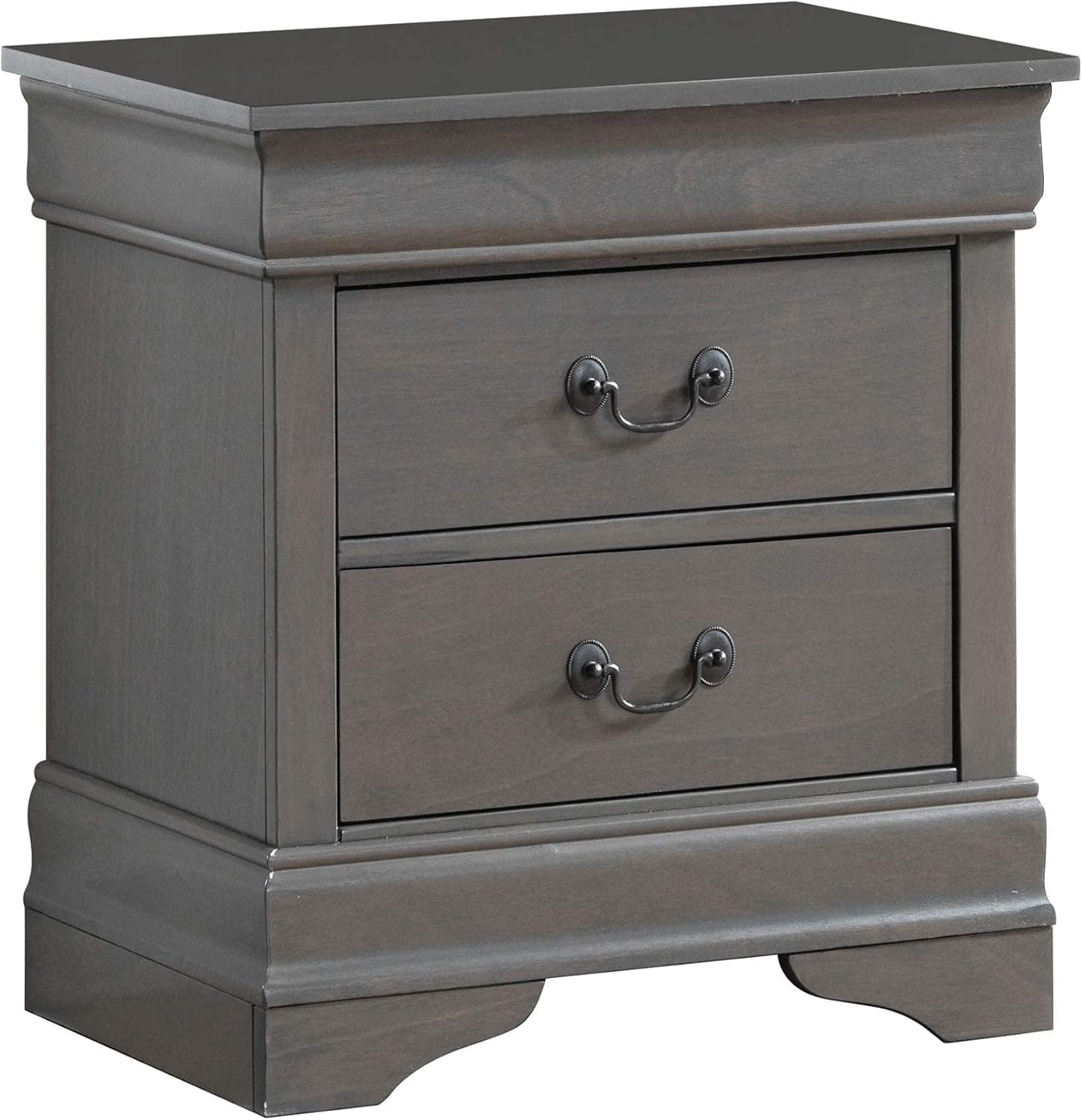 William's Home Furnishing Louis Philippe III Night Stand, Gray