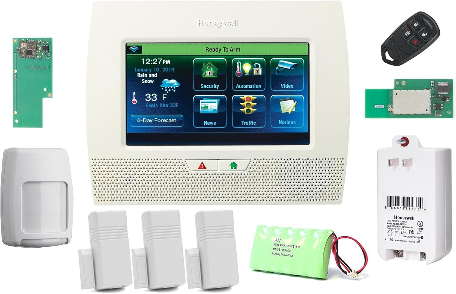 Honeywell Lynx Touch L7000 Wireless Residential/Commercial Security Alarm Kit with Wifi and Zwave Module