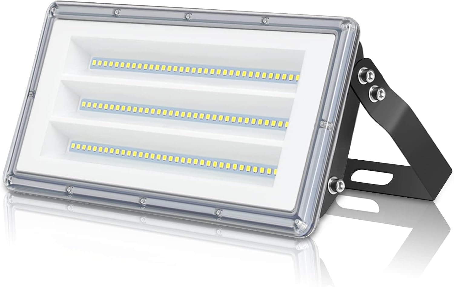 100W Led Flood Light Outdoor,10000lm Bright Stadium Flood Lights Daylight 7000K with Adjustable Lighting Angle, IP67 Waterproof Security Commercial Floodlight for Yard,Court, Lawn,Riding Arena