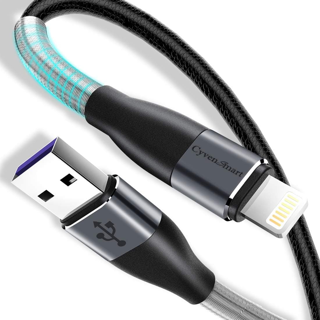 CyvenSmart [MFi Certified] 2 Pack 10ft iPhone Charger Cable for Long 10 Foot iPhone Charger Cord Fast Charging Cable Cord Compatible for iPhone X Case/8/8 Plus/7/7 Plus/6/6s Plus/5s/5 (Grey)