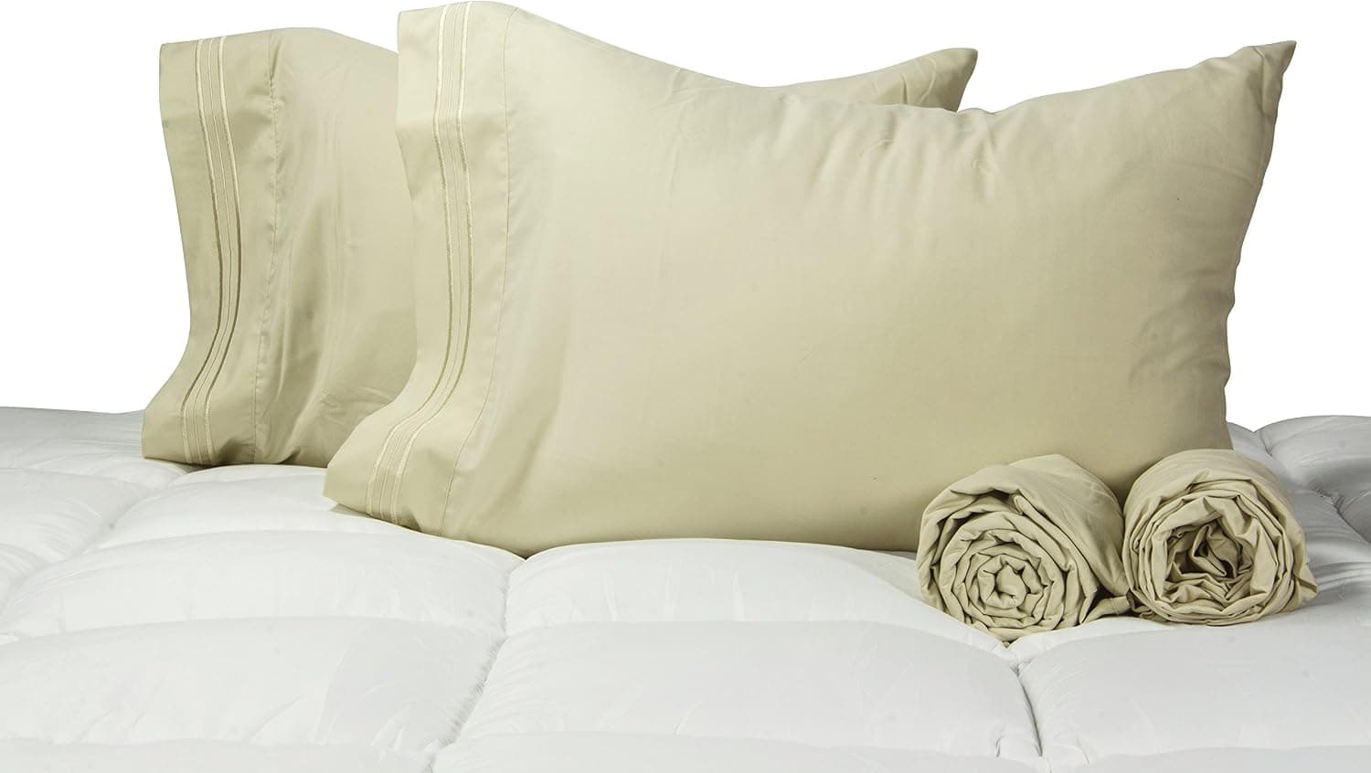 Emolli Bed Sheet Set,Supreme Collection Extra Soft Brushed Microfiber Luxury Bed Sheets Set with Anti-Wrinkle, Anti-Fade, Stain Resistant, Hypoallergenic (Beige)