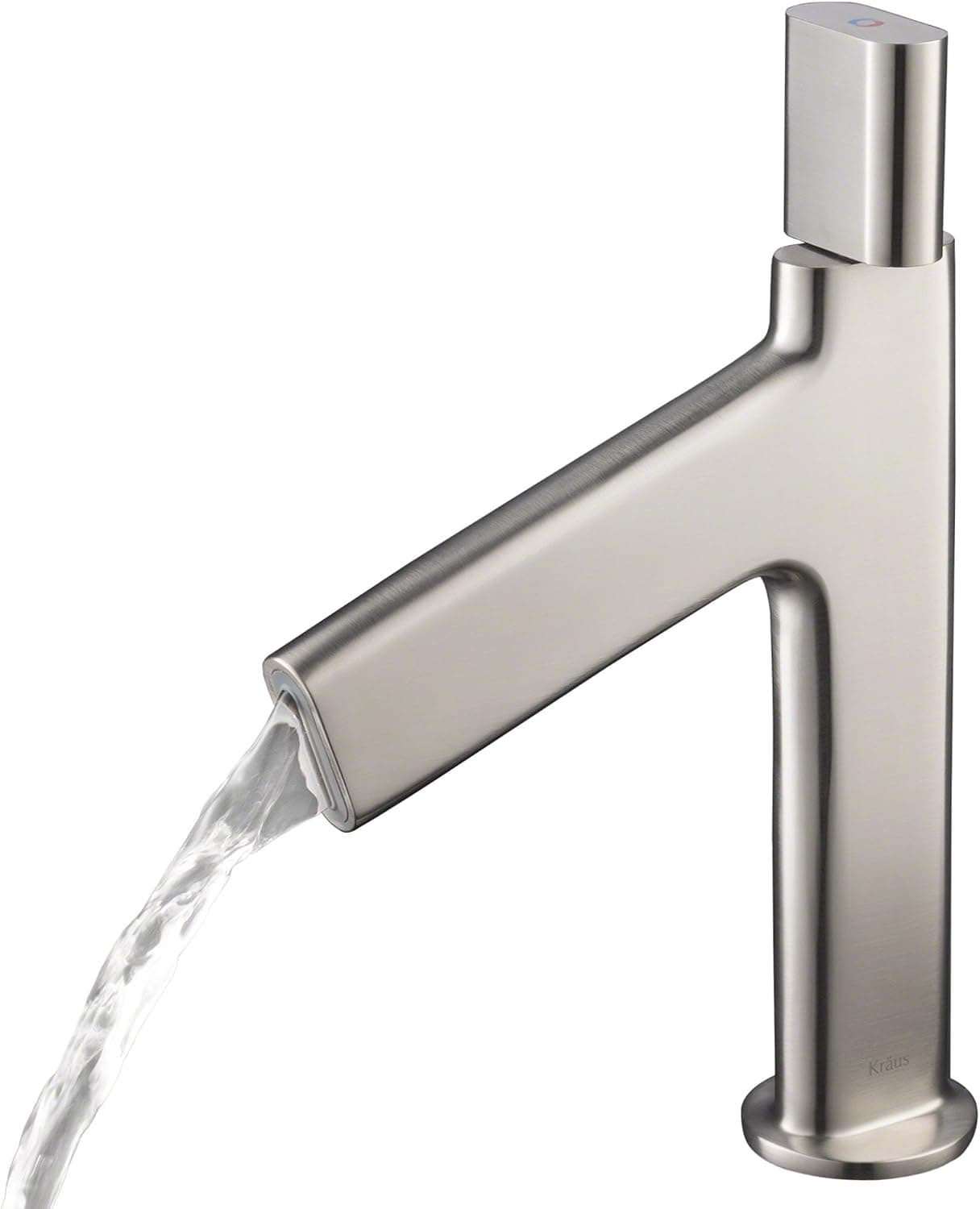 KRAUS Ino™ Brushed Nickel Single Handle Basin Bathroom Faucet with Grid Drain
