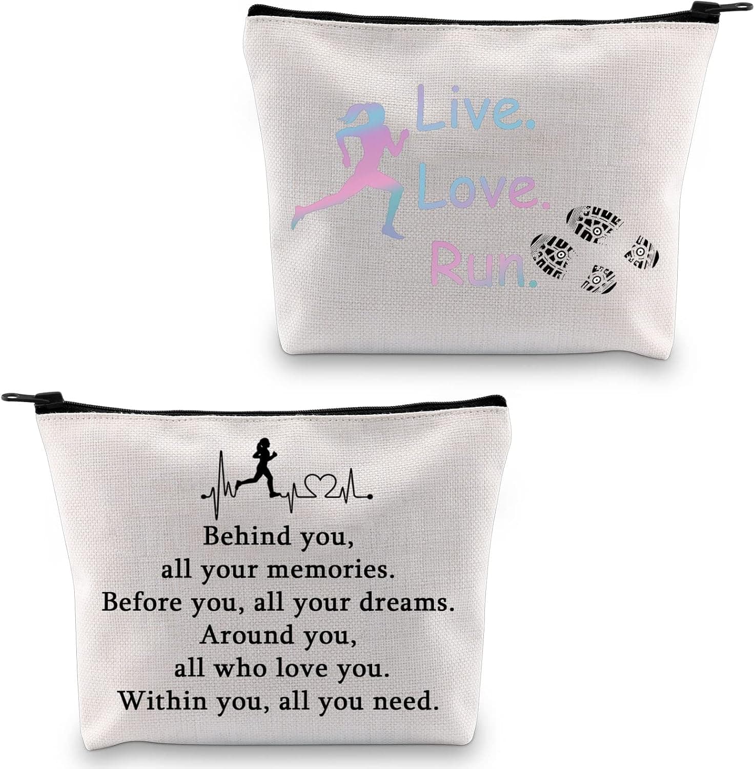 PXTIDY Running Gifts for Her Marathon Runner Gifts Runner Makeup Bag Cosmetic Pouch Cross Country Track Gift Marathon Running Bag Travel Zipper Storage Organizer