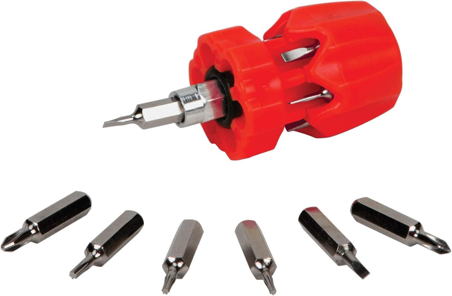 Performance Tool W476 Stubby Precision Screwdriver, 7 Piece (with Phillips, Slotted and Star Bits)