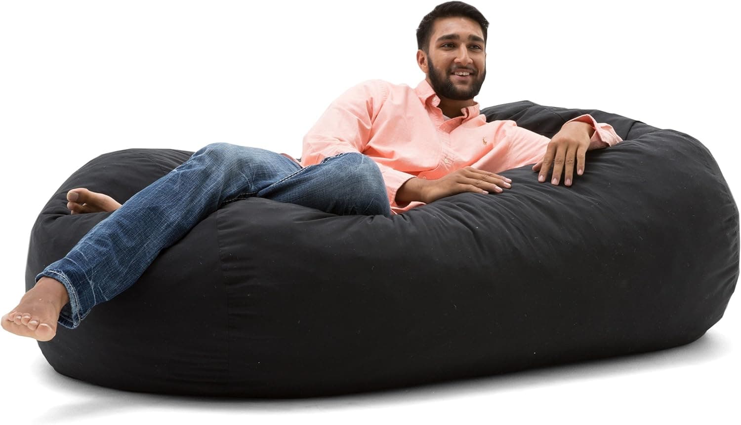 Big Joe Media Lounger Foam-Filled Beanbag Chair, Black