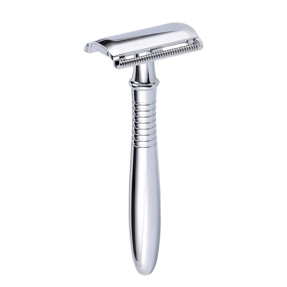 Wellness Tree Safety Razor Double Edge Razor Handle - Luxurious High End Electroplated Safety Razor with 5 Stainless Steel Blades