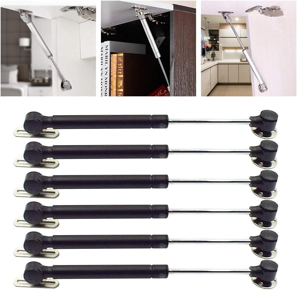 LC LICTOP 6 Pcs Soft Close Lid Support 100N/22.5lb Gas Springs Strut Cabinet Door Lid Stay Support（Black