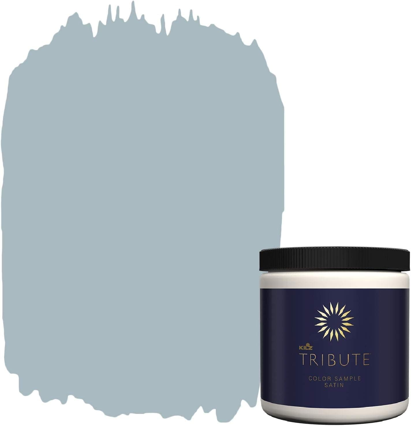 KILZ TRIBUTE Paint & Primer, Interior, Color Sample, Chambray Blue, 8 Ounces