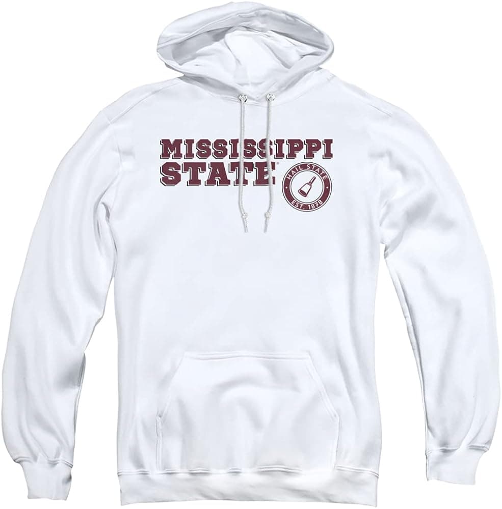 Mississippi State University Official Block Text Unisex Adult Pull-Over Hoodie
