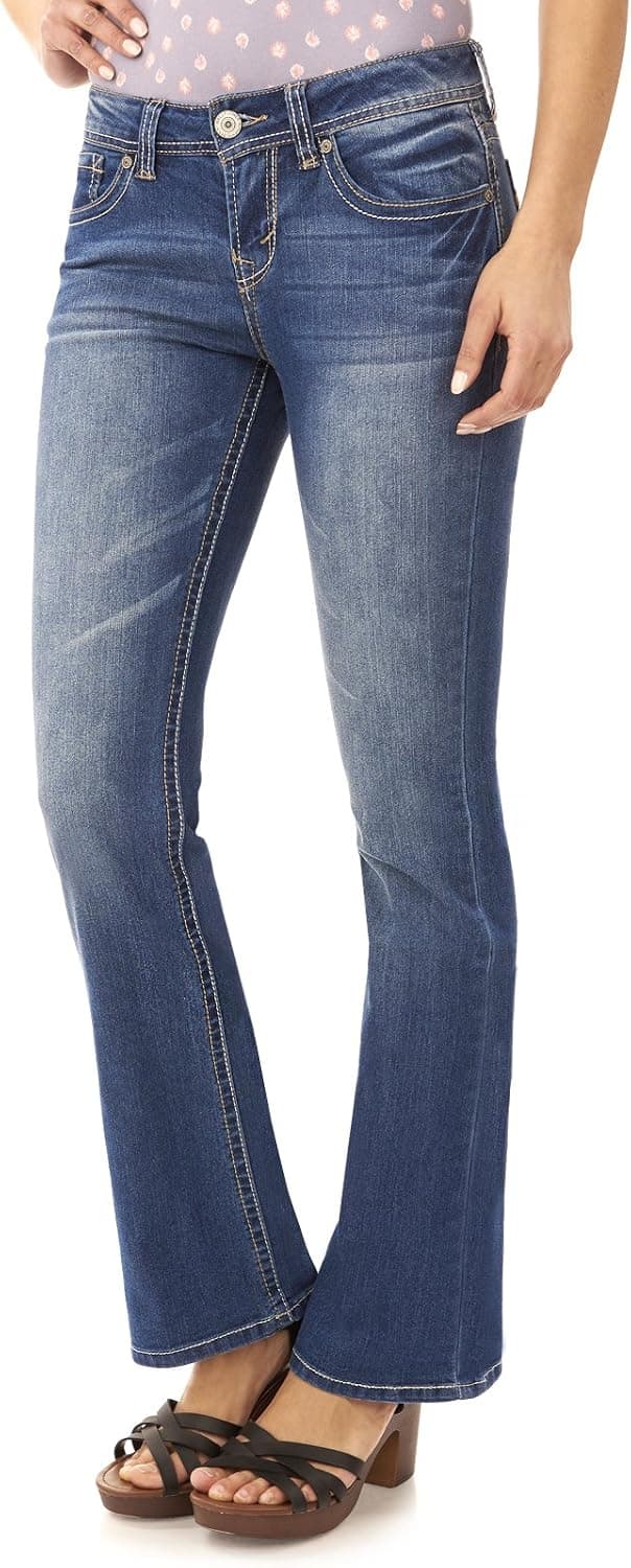 WallFlower Women's Legendary Bootcut Mid-Rise Insta Stretch Juniors Jeans (Standard and Plus)