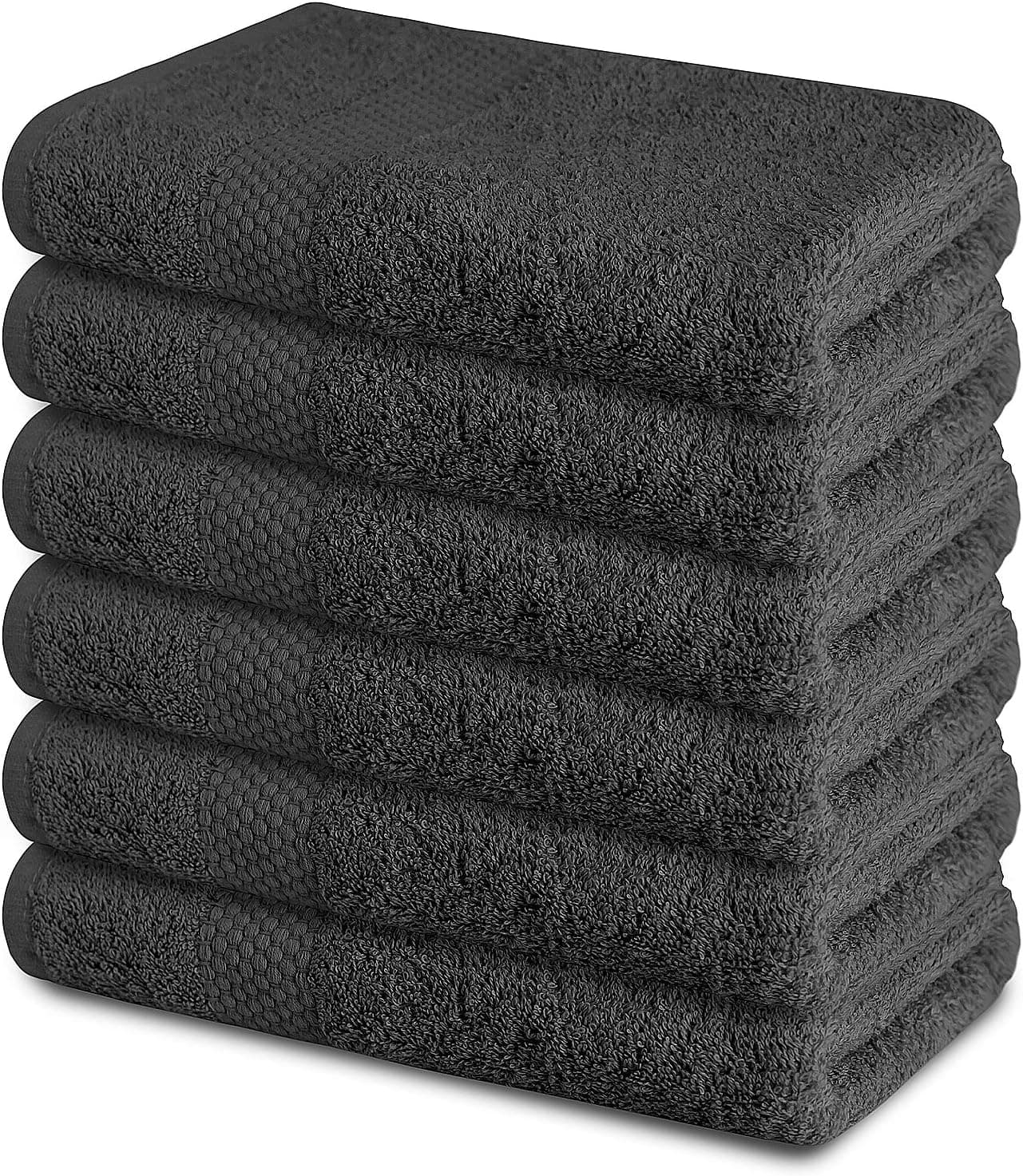 Cotton Bath Towels Set - Grey 22" x 44" Pack of 6 Ultra Soft 100% Cotton Bath Towel Grey Highly Absorbent Daily Usage Bath Towel Ideal for Pool Home Gym Spa Hotel