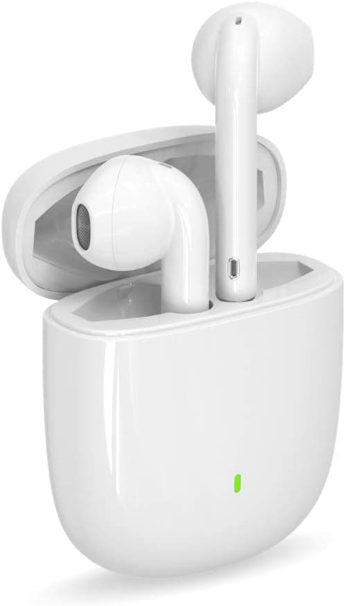 iKF Find Pro Wireless Earbuds Built-in Mic,Waterproof Bluetooth 5.0 in-Ear Headphones with Charging Case, Volume Control Stereo TWS Earphones for Sport (White)…