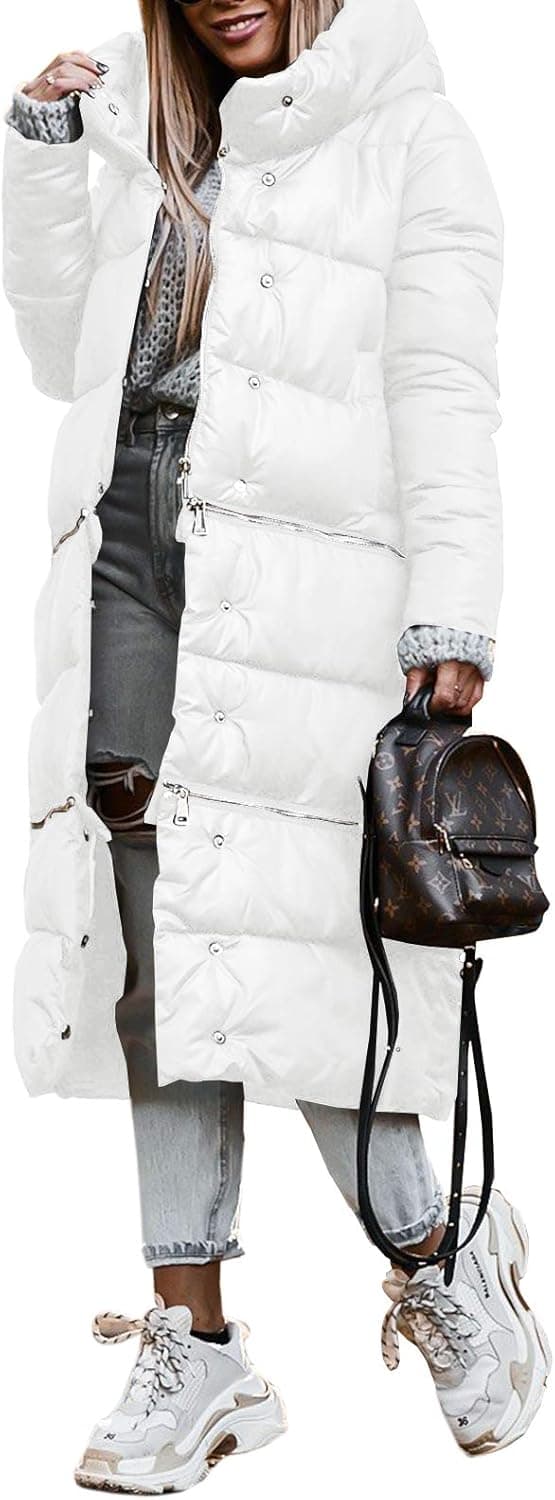 UMEKO Womens Winter Warm Down Jacket Hooded Adjustable Length Puffer Coat Outerwear(3 Ways to Wear)