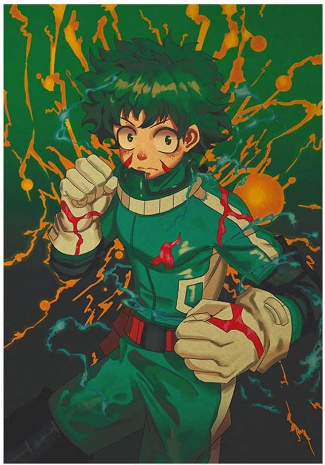 gerFogoo 2020 Japanese Anime My Hero Academia Retro Poster Home Decoration Kraft Poster Painting Wall Stickers(50.535cm)(50.535cm H03)