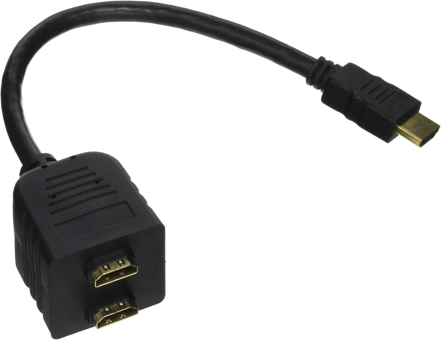 Pyle Home HDMI Video Splitter Adapter Cable - HDMI 19-Pin Male to 2x HDMI 19-Pin Female w/ 24K Gold-Plated Connectors, For Blu-Ray DVD Player, Video Game Console, TV Monitor Home Theater & Gaming - Pyle PHDMMF4