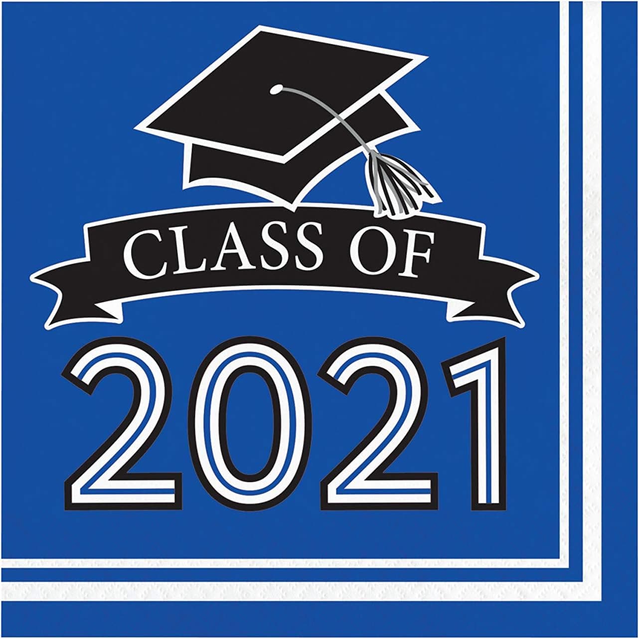 Creative Converting Cobalt Blue 2021 Grad Napkins, 6.5"
