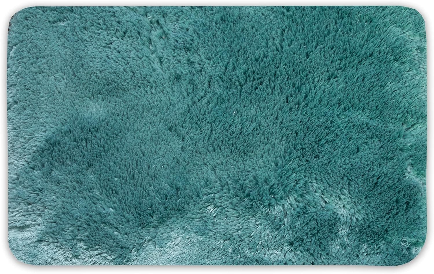 Sweet Home Collection Ultra Soft Faux Fur Shag Non Skid Bath Mat Rug, 20 Inch x 32 Inch, Teal