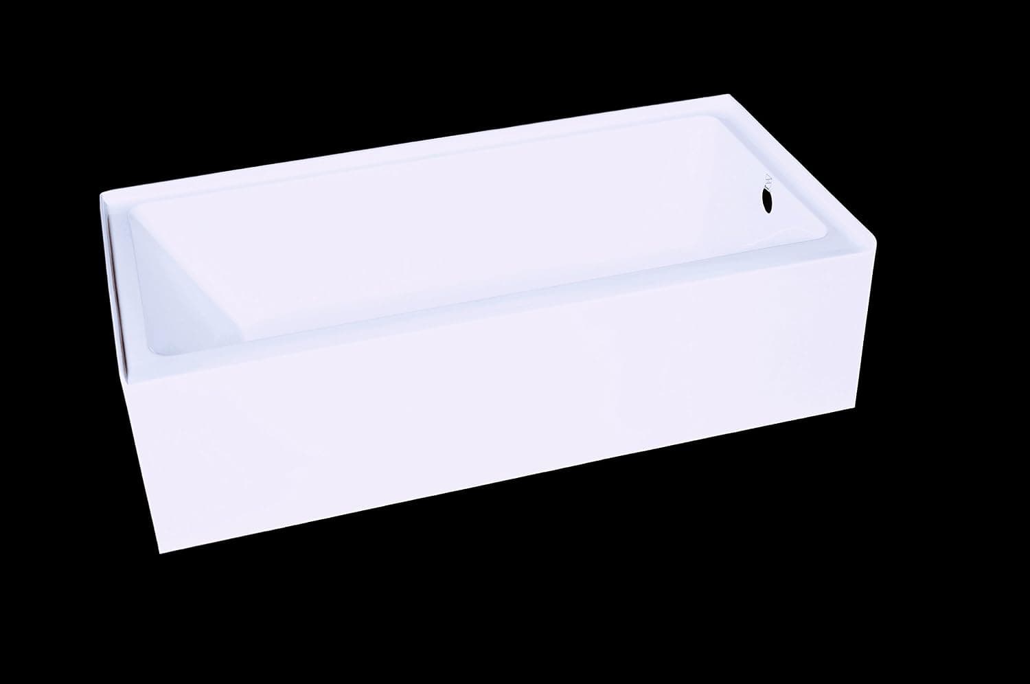 BrakTub High Gloss Acrylic Surface Bath Tub with Overflow Holes (Left Hand, White)