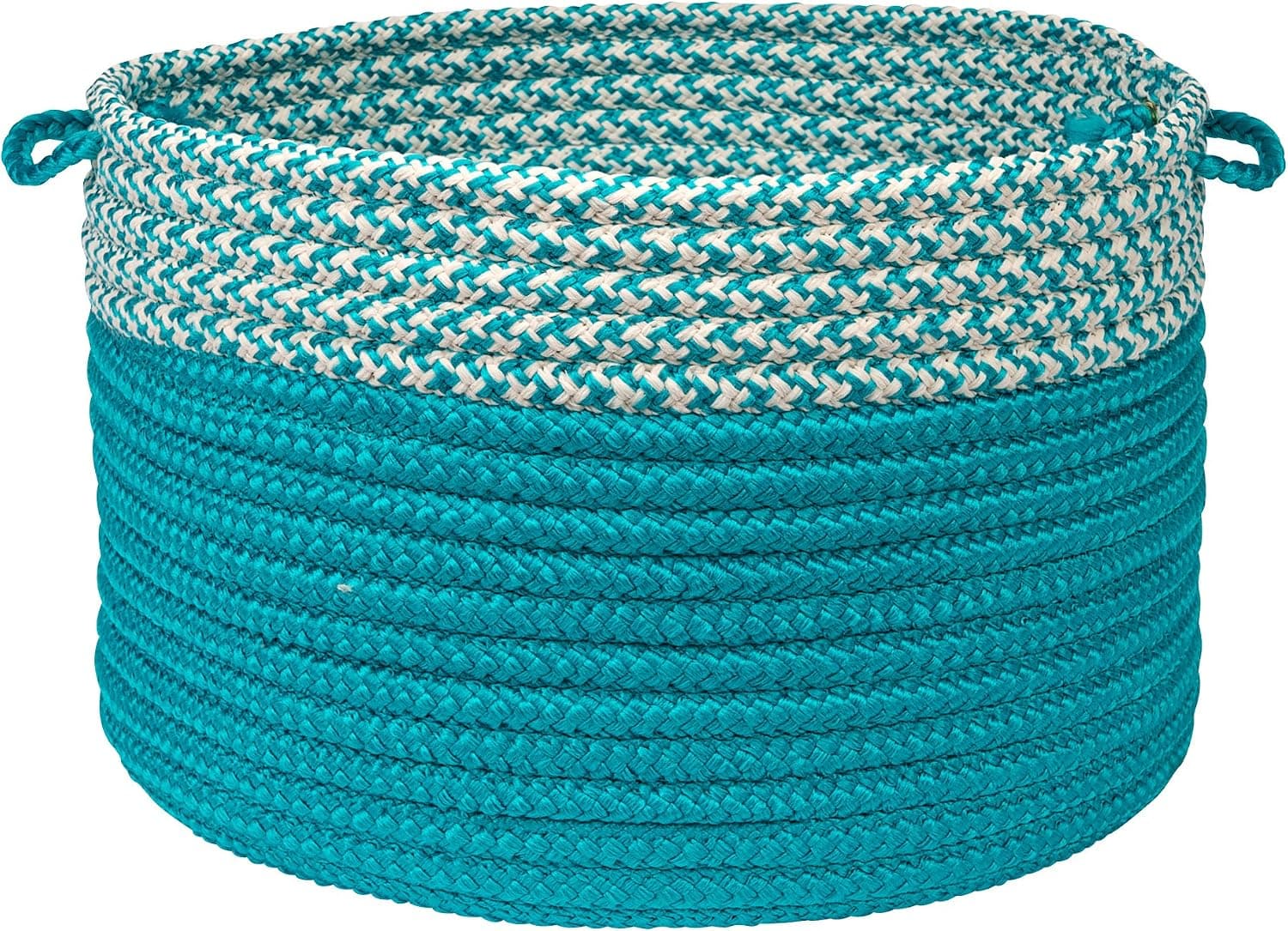 Houndstooth Dipped Basket Colonial Mills, 18 by 12-Inch, Turquoise