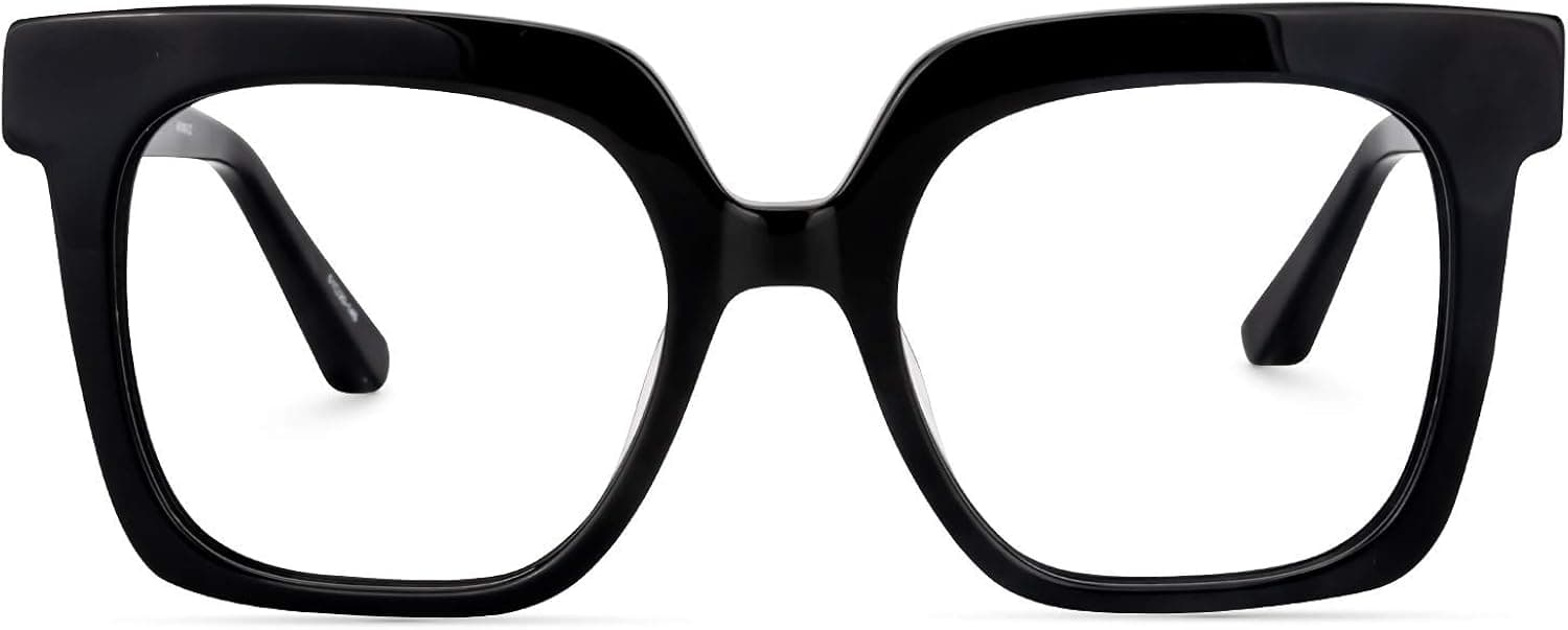 Zeelool Stylish Acetate Oversized Thick Square Eyeglasses for Men Women Clear Lens Dexter ZOA02007