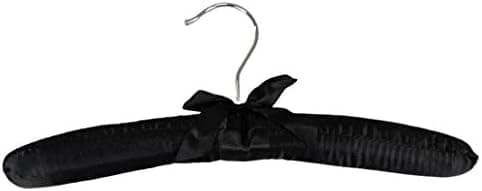 Pillowtex Children's Satin Padded Closet Clothes Hangers - Set of 20 Black Hangers