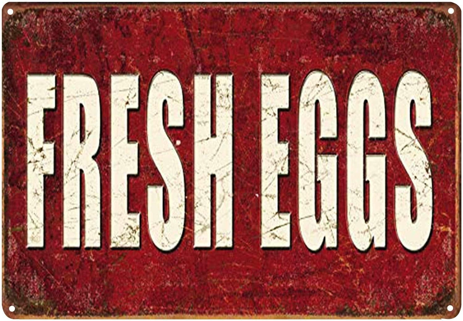 LIPTOR Fresh Eggs Kitchen Wall Plaques Retro Vintage Metal Tin Signs Rustic Farmhouse Country Wall Art Sign 8" X 12"