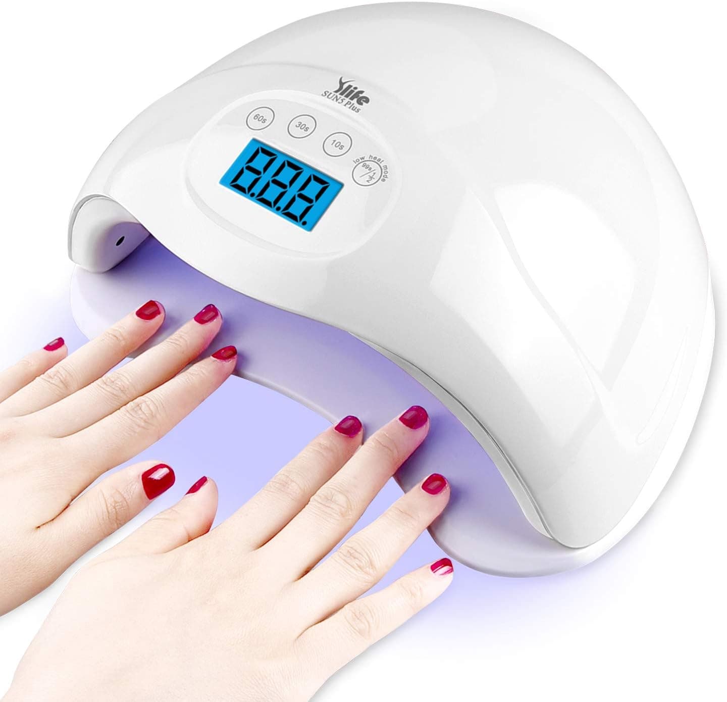 Nail Gel Light,48W UV LED Nail Lamp for Both Hands, Portable Nail Dryer with 4 Timers,Automatic Sensor, LCD Screen,Gel Nail Polish Curing Lamp for Fingernails and Toenails, White