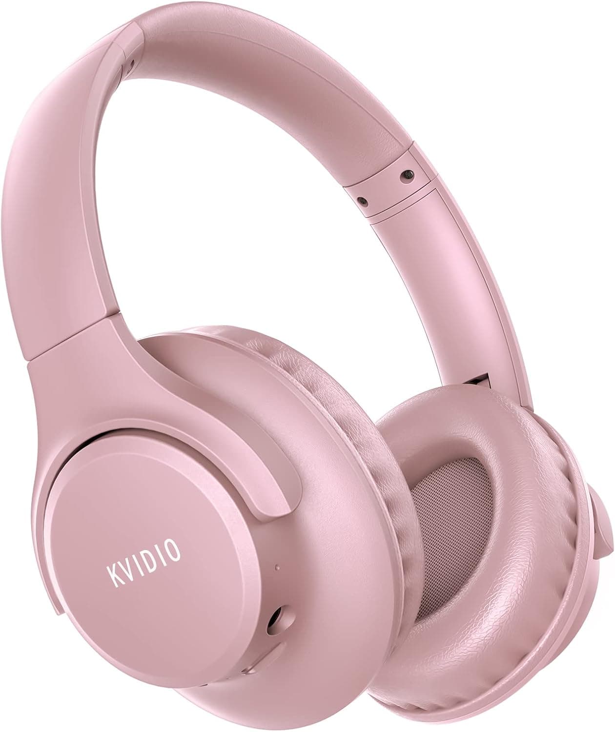 KVIDIO [Updated Bluetooth Headphones Over Ear, 65 Hours Playtime Wireless Headphones with Microphone,Foldable Lightweight Headset with Deep Bass,HiFi Stereo Sound for Travel Work Laptop PC Cellphone