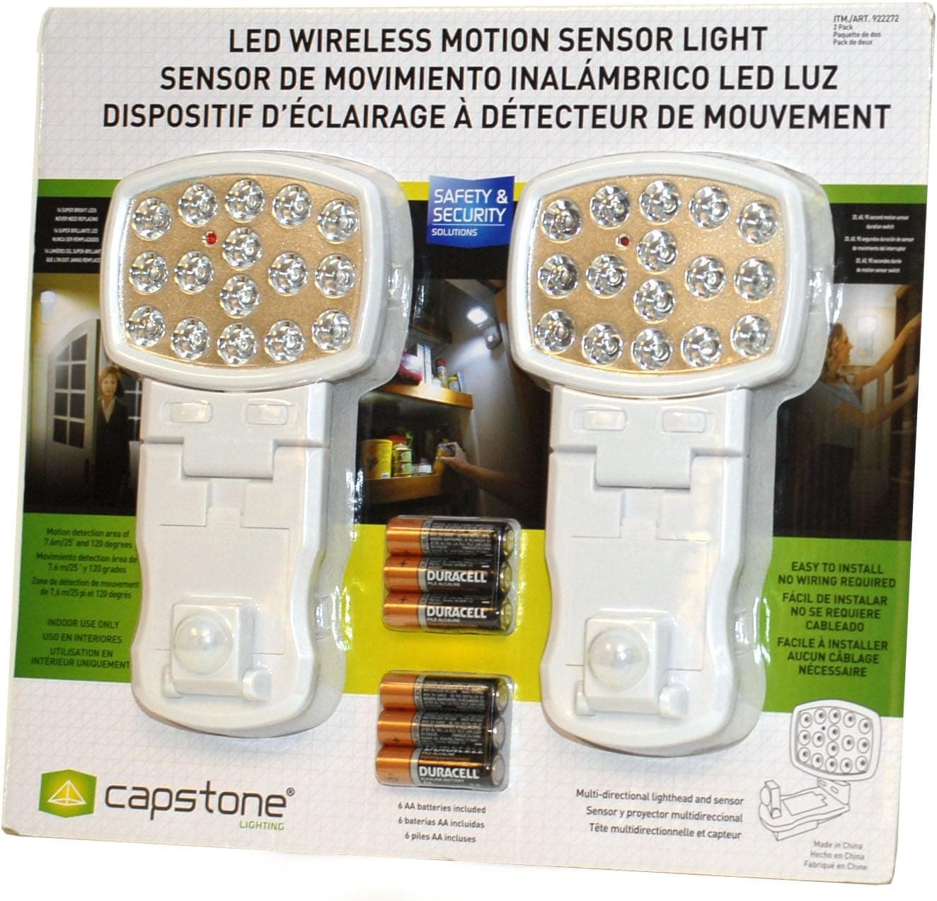 Capstone LED Wireless Motion Sensor Light, 2 Pack, White