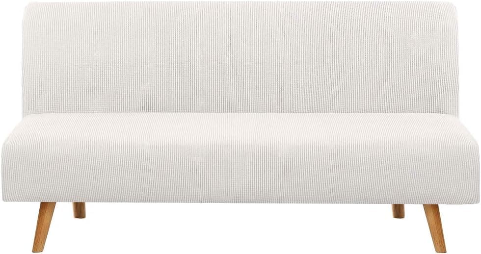 Futon Cover Stretch Sofa Bed Slipcover Protector Rich Textured Lycra High Spandex Small Checks Jacquard Fabric Sofa Cover
