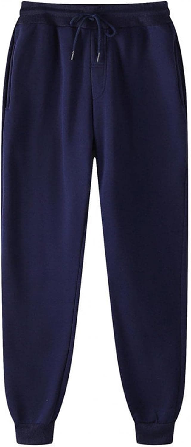 Fleece Joggers with Pockets for Men, Mens Hip-Hop Drawstring Sweatpants Comfortable Lounge Trousers Activewear