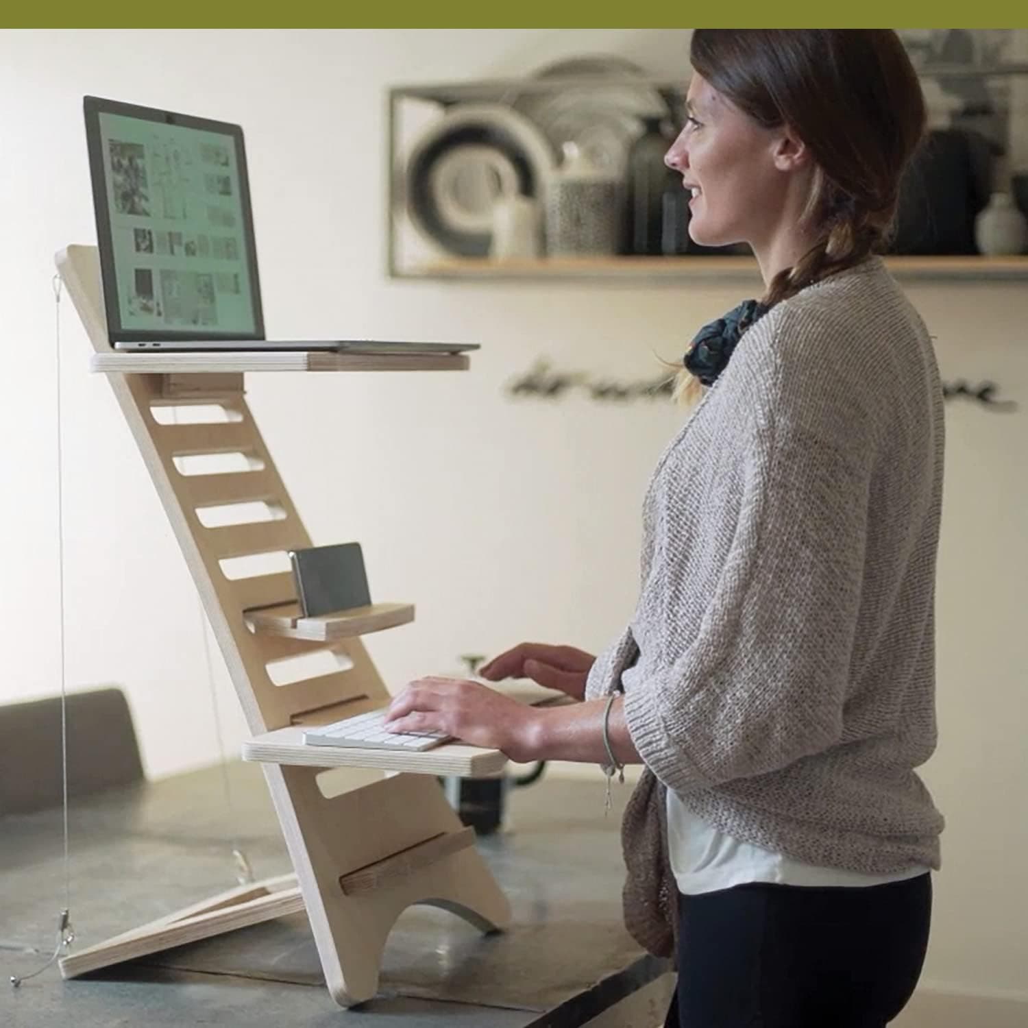 HumbleWorks. Stan-1 Standing Desk for Laptop, Sit Stand Workstation, Height Adjustable Standing Desk Converter for Home and Office…