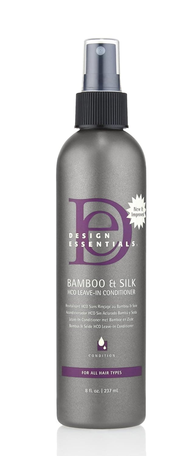 Design Essentials Natural Bamboo & Silk HCO Strengthening Leave-In Conditioner For All Hair Types, Pink, 8 Fl Oz