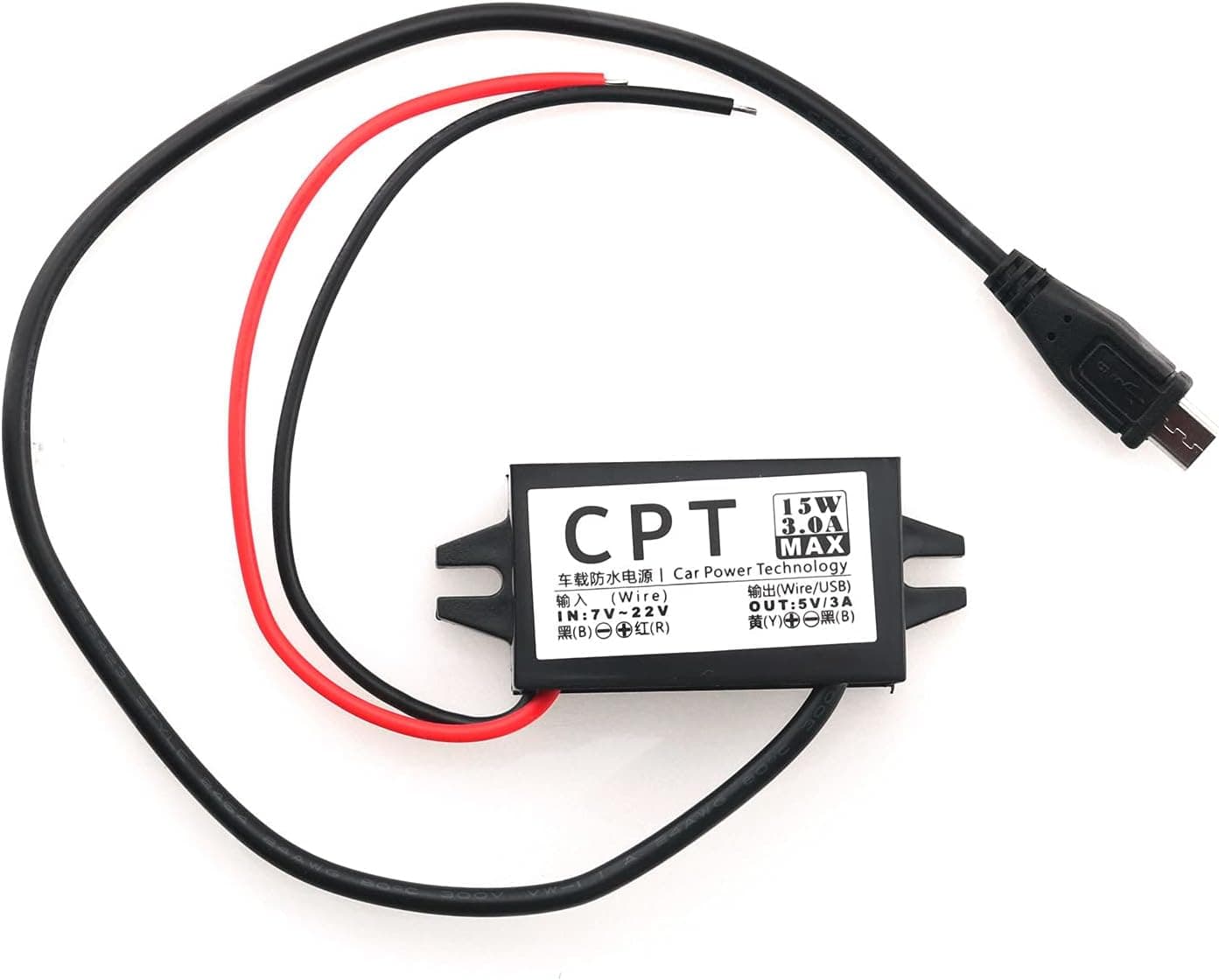 12V to 5V Converter ZZHXSM DC 12V to 5V Micro USB Power Adapter Buck Converter Module Ring Alarm Keypad Converter Step Down Module Compatible with Ring Alarm Keypad USB Straight Plug