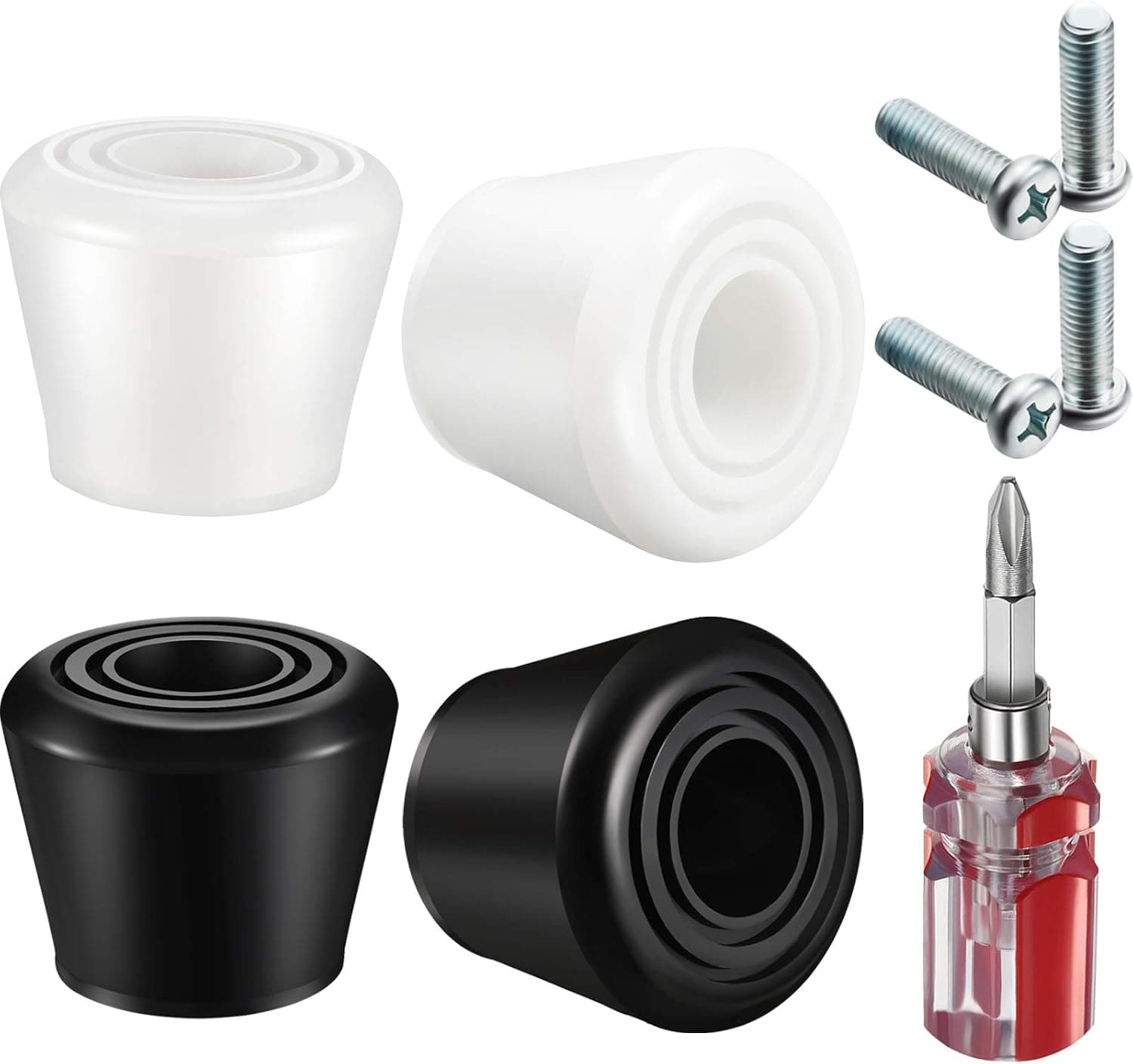 4 Pieces Roller Skate Toe Stoppers Rubber Roller Skates Brakes with 4 Pieces Screws and 1 Piece Dual Purpose Screwdriver