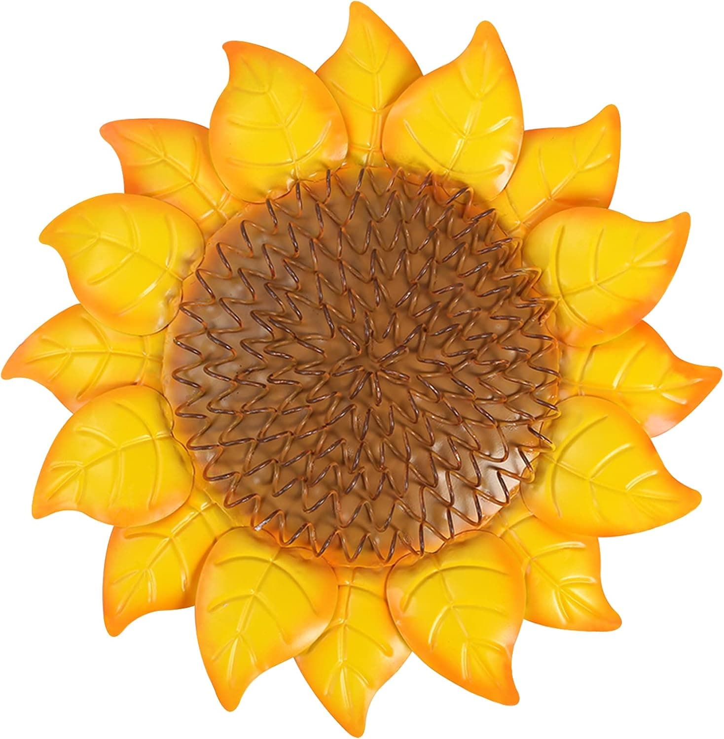 Aboxoo Metal Sunflower Wall Decor 11.5inch Yellow Outdoor Metal Flower Wall Art Hanging for Home ,3D Floral Wall Decor Indoor Living Room Bathroom Wall Decoration…