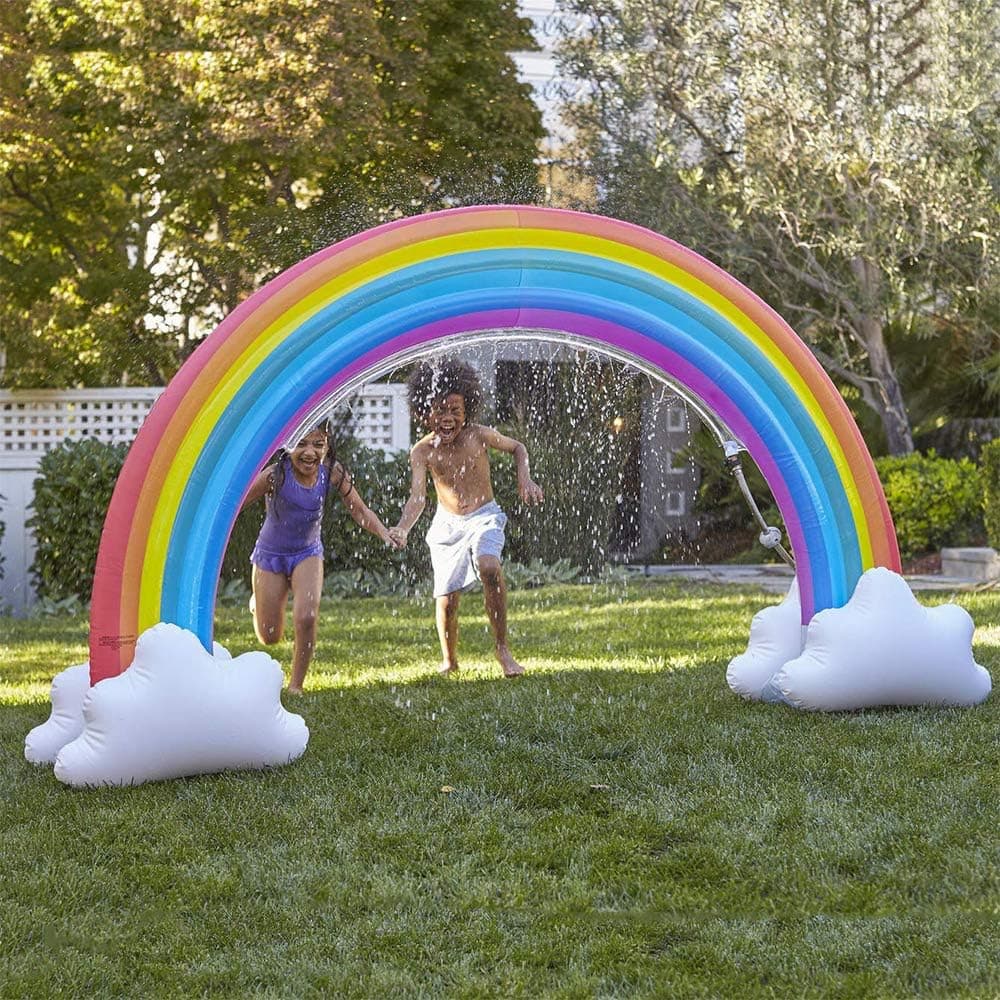 Ynredee Giant Inflatable Rainbow Arch Sprinkler,Inflatable Water Sprinkler Rainbow Outdoor Summer Water Spray Cool Play Fun Toy for Child Adult 78.74" (Rainbow)