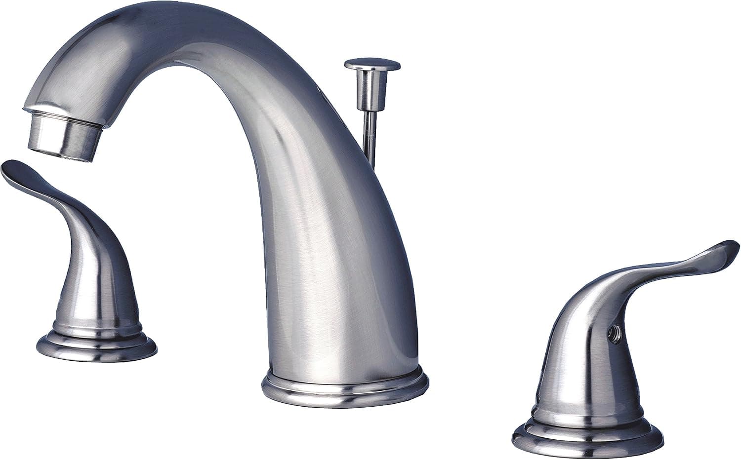Builders Shoppe 2110BN Two Handle Widespread Lavatory Faucet with Pop-Up Drain Brushed Nickel Finish