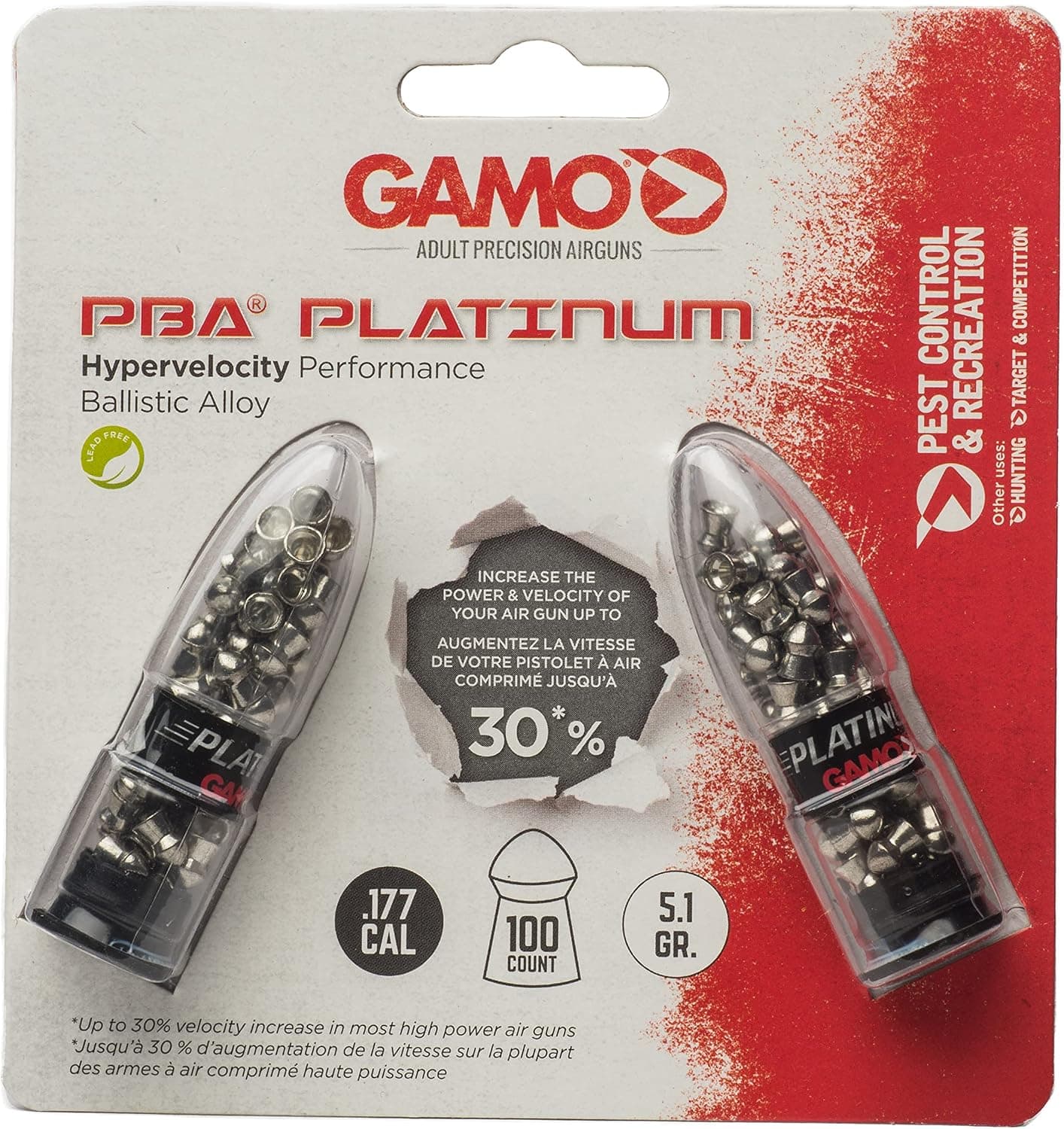 Gamo Air Gun Pellets PBA Platinum .177 Cal. Qty of 100