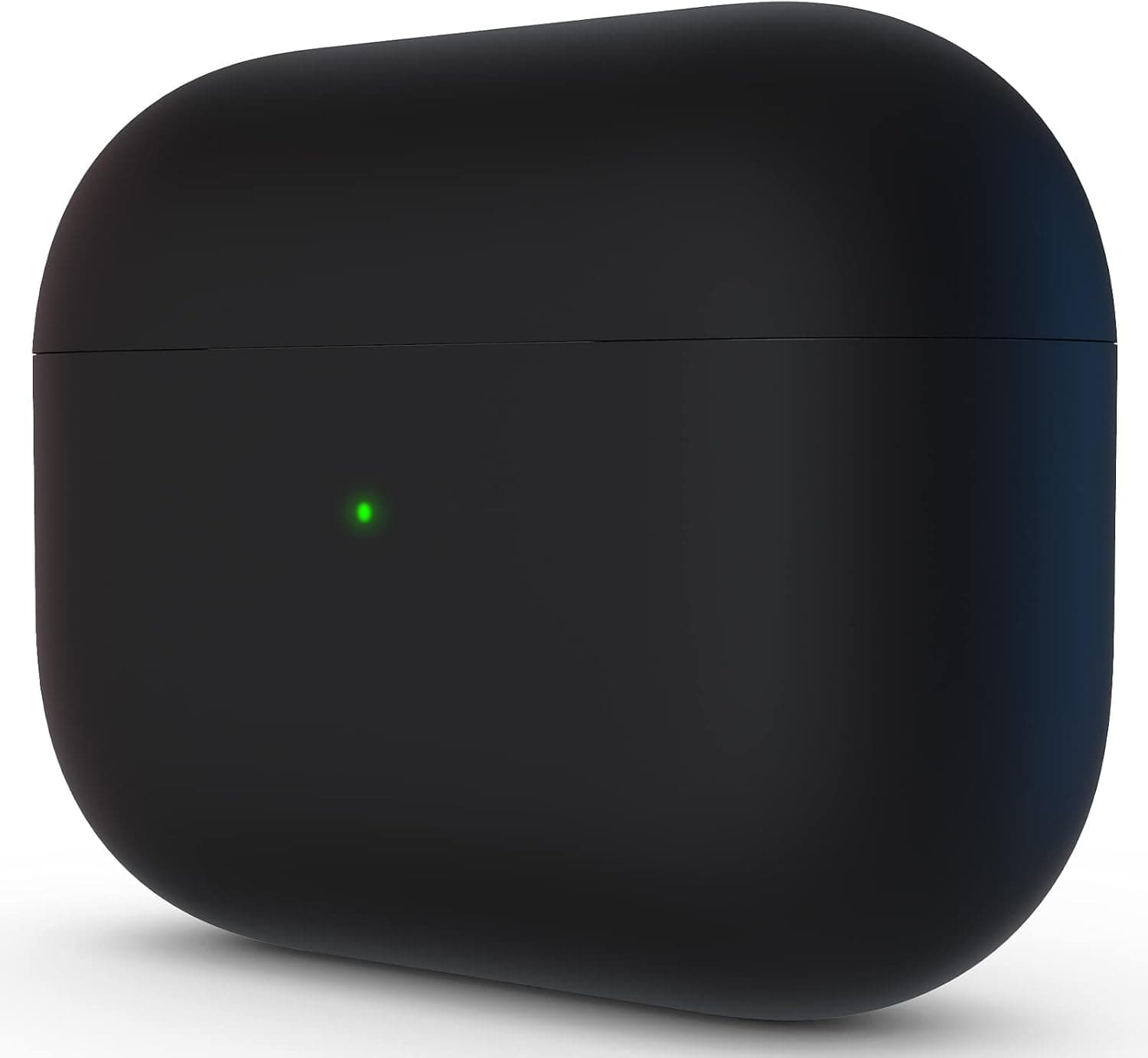 ORNARTO Compatible with AirPods Pro Case, Protective Liquid Silicone Case for AirPods Pro 2019 Soft Skin Front LED Visible Silicone Case, Black