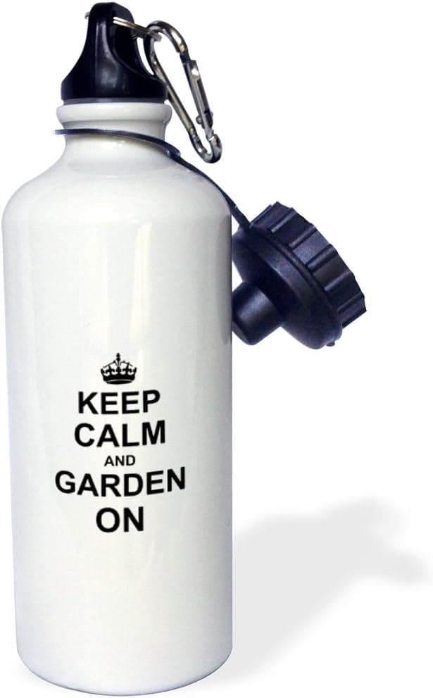 3dRose Keep Calm and Style on-Carry on Styling-Fashion Stylist Hairstylist Hairdresser Gift-Fun Humor Sports Water Bottle, 21 oz, White