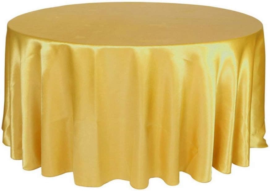 Round Tablecloth 90 inch,Wrinkle Resistant Decorative Tablecloth,Polyester Circular Table Cover for Wedding Restaurant Party Picnic Home Dinner,Gold Table Cloth