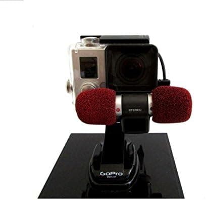 Red Professional Microphone for GOPRO hero 3 and 4 silver black out of housing recording