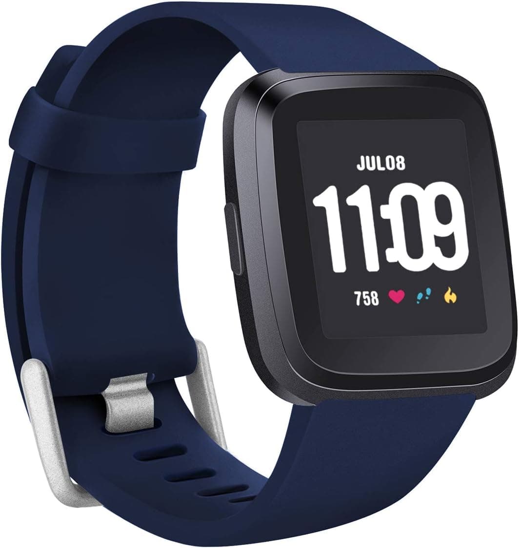 CREFORT Bands Compatible with Fitbit Versa/Fitbit Versa 2 / Fitbit Versa Lite for Women Men,Adjustable Replacement Classic Accessory Bands,Black,Blue,Gray,Plum,White,Teal,Peach,Periwinkle