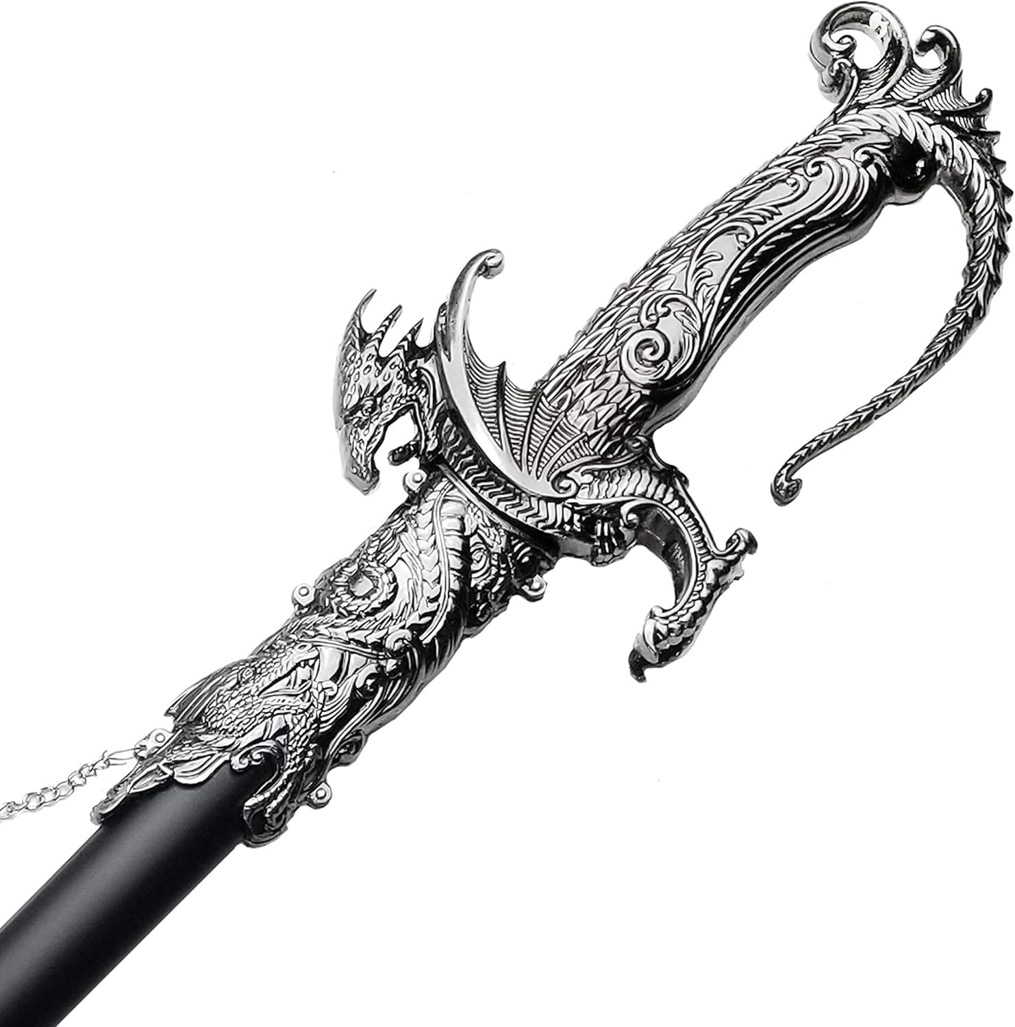 Saint George Dragon Saber Fantasy Knight Sword - Dull Blade - for Collections, Gifts