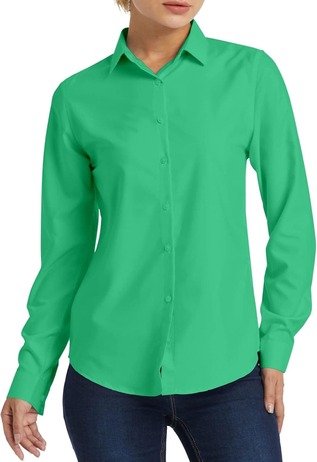 Ruisin Modal Soft Wrinkle Free Button Down Shirts for Women Short/Long Sleeve Formal Work Dress Blouses Tops