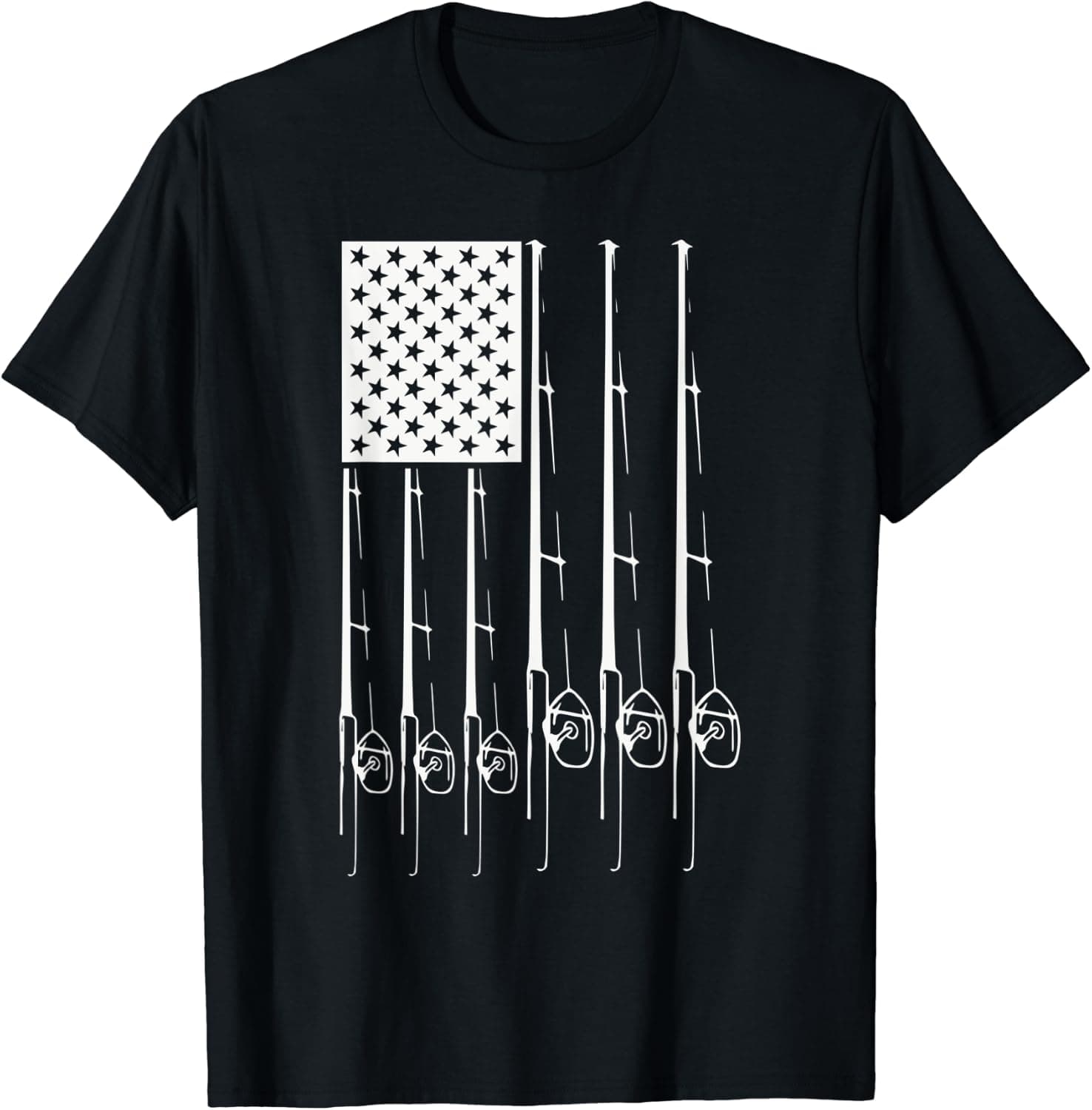 Patriotic Fishing T-Shirt with Fishing American USA Flag