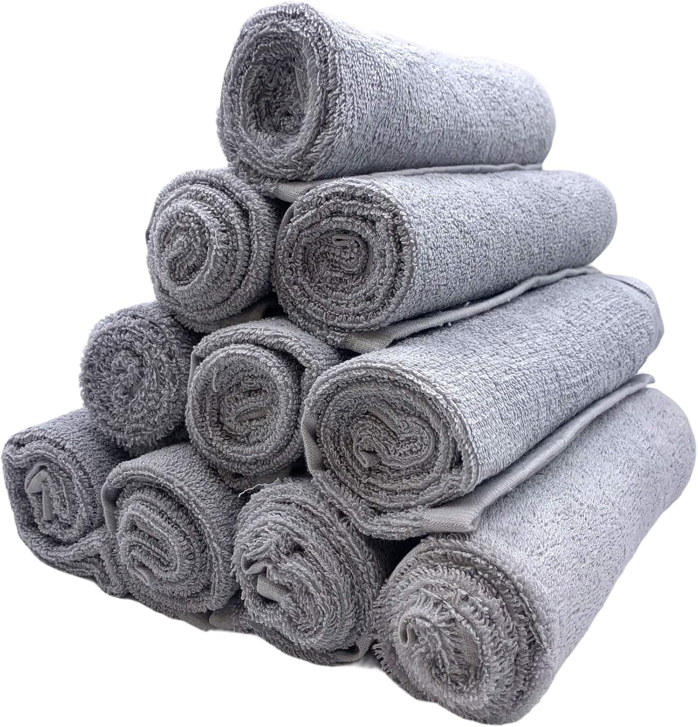 Startex StarTex Bleach Safe Salon Towels Pack of 12 - 100percent Cotton Bleach Proof,Bleach Safe,Bleach Resistant Towels (16x28 inch,Black) (Silver Grey)