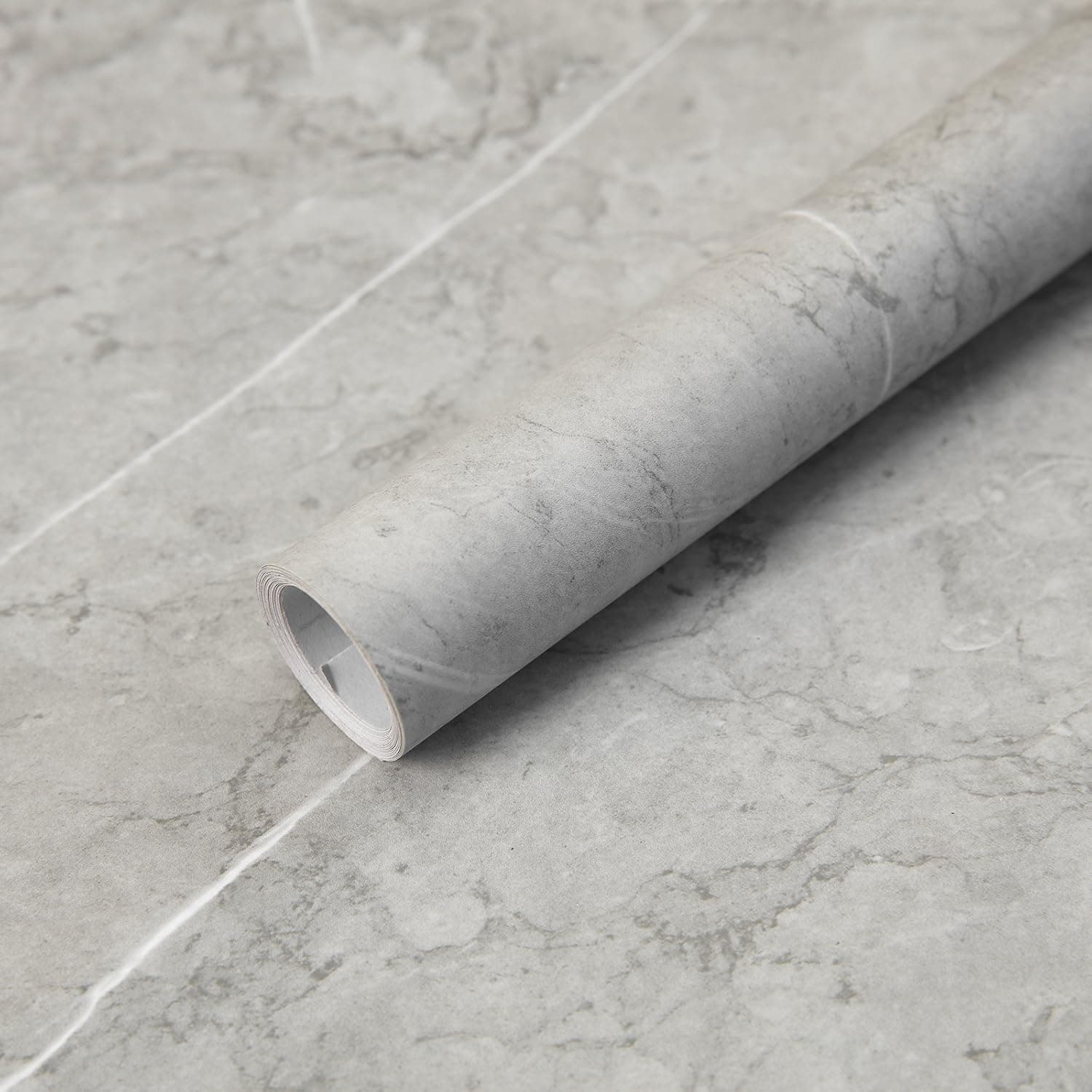 Anmon White Grey Marble Contact Paper 15.8"×78.8" Marble Wallpaper Peel and Stick Granite Removable Vinyl Film Roll for Home Covering Decorative Kitchen Countertop Coffee Table Cabinet